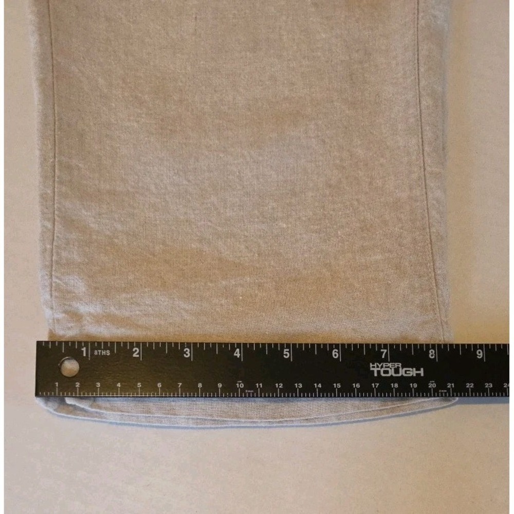 LL Bean Womens Khaki Linen Cropped Pants Size 10P Coastal Scandi Minimal Neutral - Picture 9 of 11